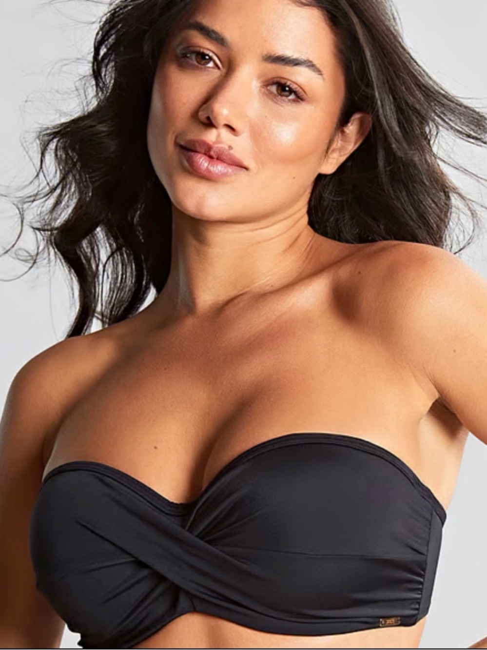 Panache Swim Anya Riva Black Underwire Bikini Top with Detachable Straps / 32E